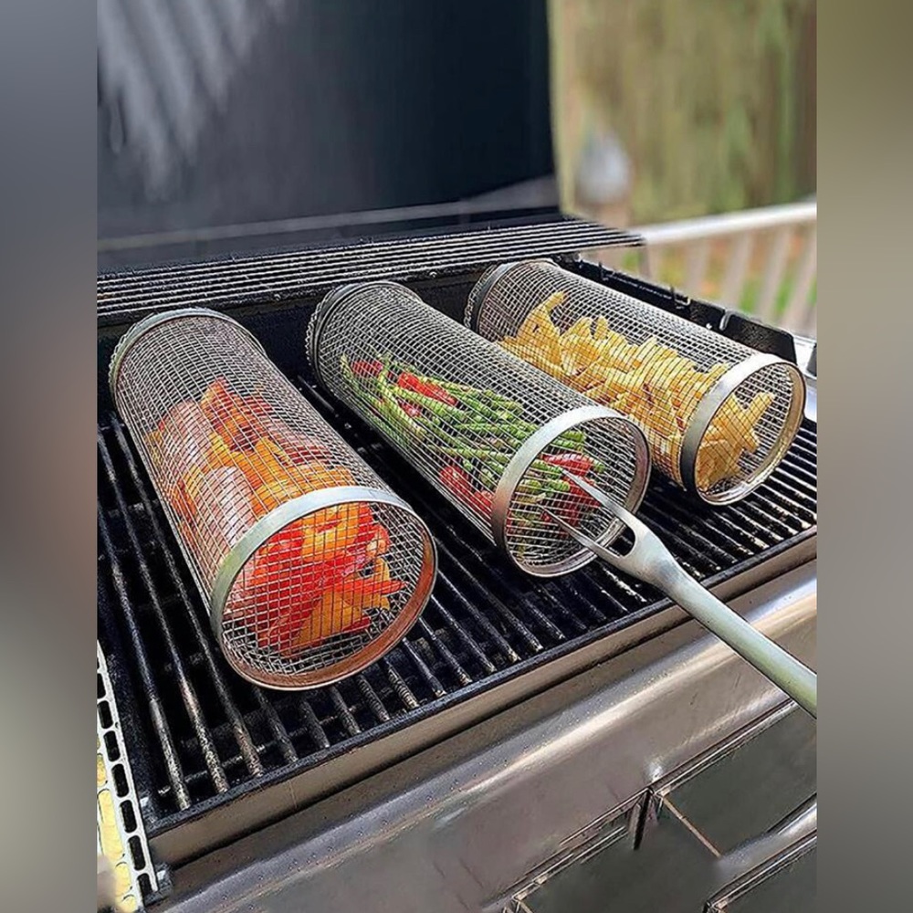 1Pcs Rolling Grilling Basket for comping